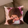 Cartoon Cute Bear M-Monchhichi Pillow Cushion Cover Pillowcase Living Room Sofa Home decorative pillowcase