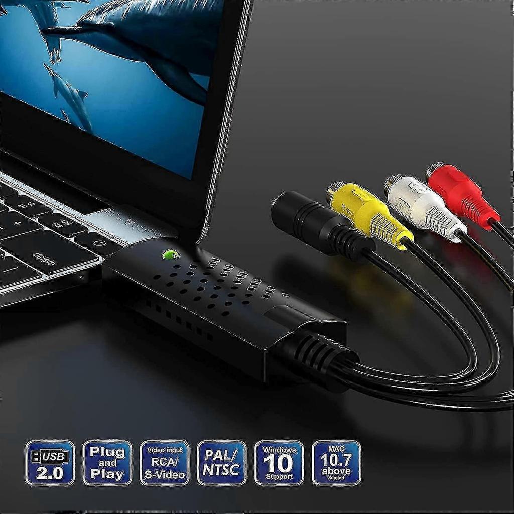 Hi8 VHS To Digital Converter USB Grabber Card for Audio Video Capture