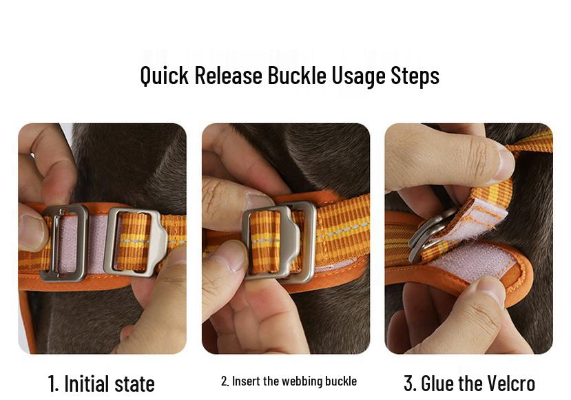 Shock-Absorbing Reflective Dog Harness with Double Handle for Large Breeds