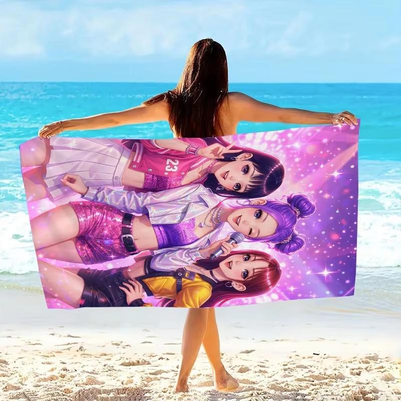 Kpop Girlgroup Stil Handtuch, Hautfreundlich Leicht Schnelltrocknend für Sommer Pool Yoga Urlaub Strand Tragbar Geschenk