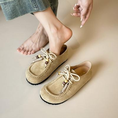 Women's Soft-soled Casual Kangaroo Shoes with Thick-soled Burken Shoes On One Foot