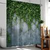Floral Plants Shower Curtain Pink Roses Green Leaf Vines Botanical Home Decor For Bathroom Polyester Bathtub Curtains Cloth