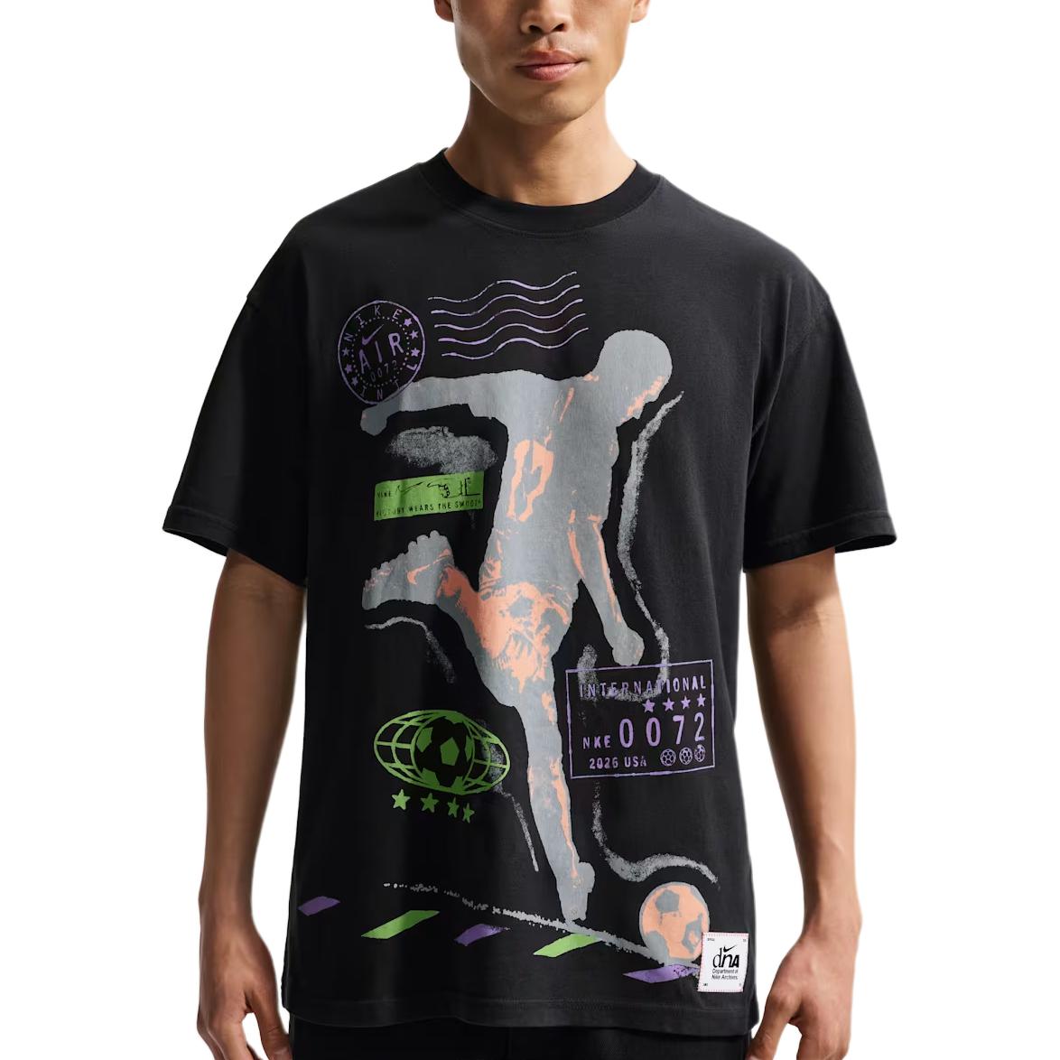 Nike Sportswear T Shirts Men s Black Crew Neck Moderate IR5749-010 L