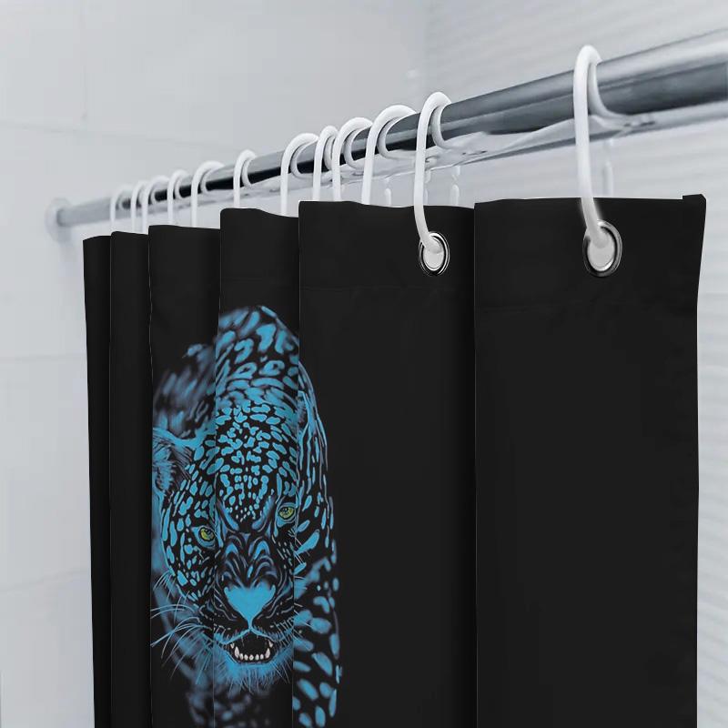 Tiger Shower Curtain Wild Animal Forest Decor Bathroom Set Nature Jungle Theme Home Decor Artistic Print Waterproof Fabric