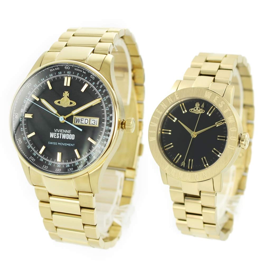 

Коробка для зберігання парного годинника Vivienne Westwood для чоловіків і VV207BKGDVV213BKGD для жінок, Золотий, [Б/В]