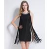 Robe Nouvelle Mode Col Halter Industrie Lourde Mode Irregular Gradient Robe à Franges Robe