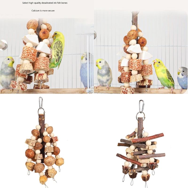 Pet Bird Chew Toy Natural Corncob Wood Beads for Cockatiel Conure Cockatoos Teeth Grinding Perfect for Cage Bird