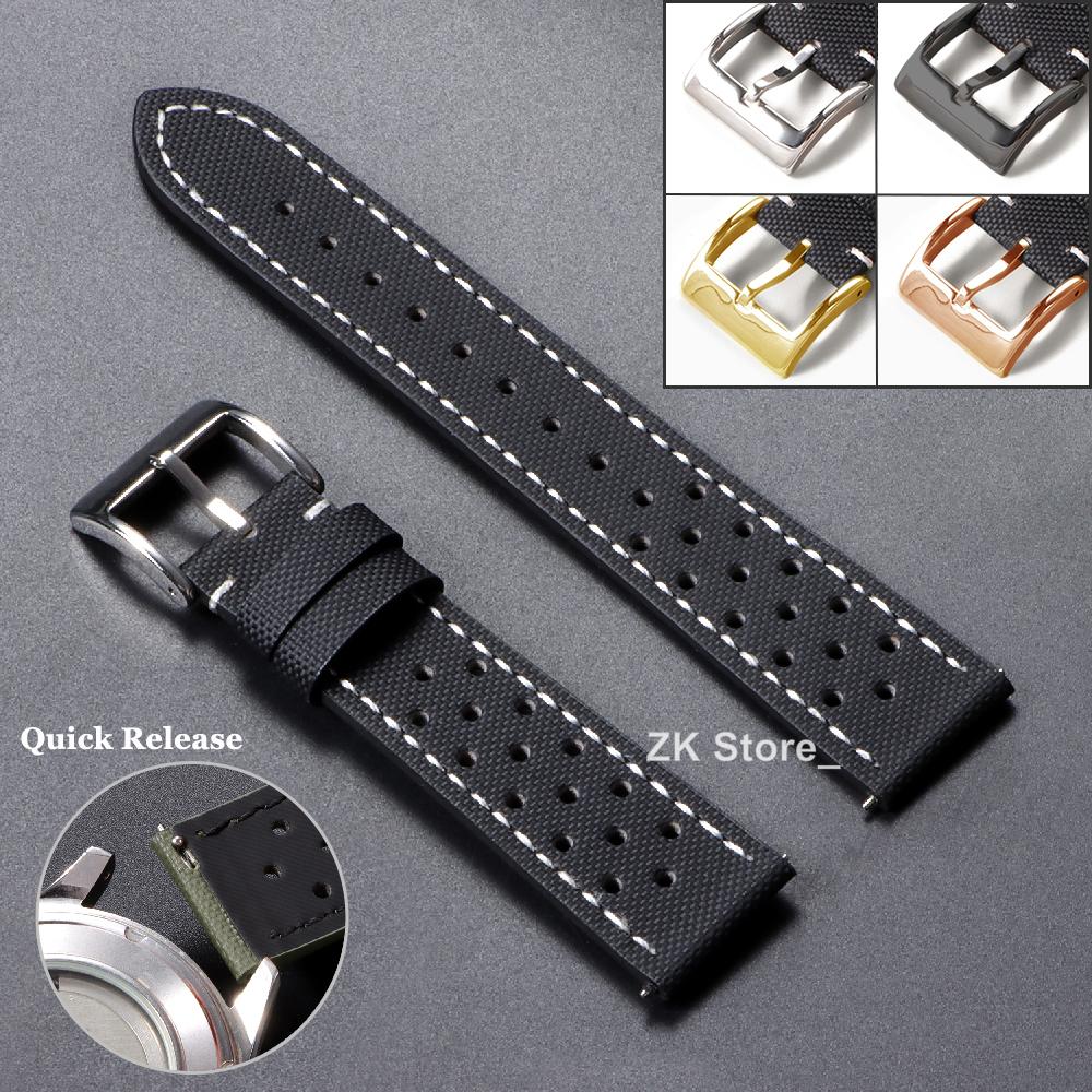 New Nylon Sailcloth Strap Sport Fabric 18mm 20mm 22mm Watch Band Quick Release Replacement Bracelet for Men Women Wristband Belt