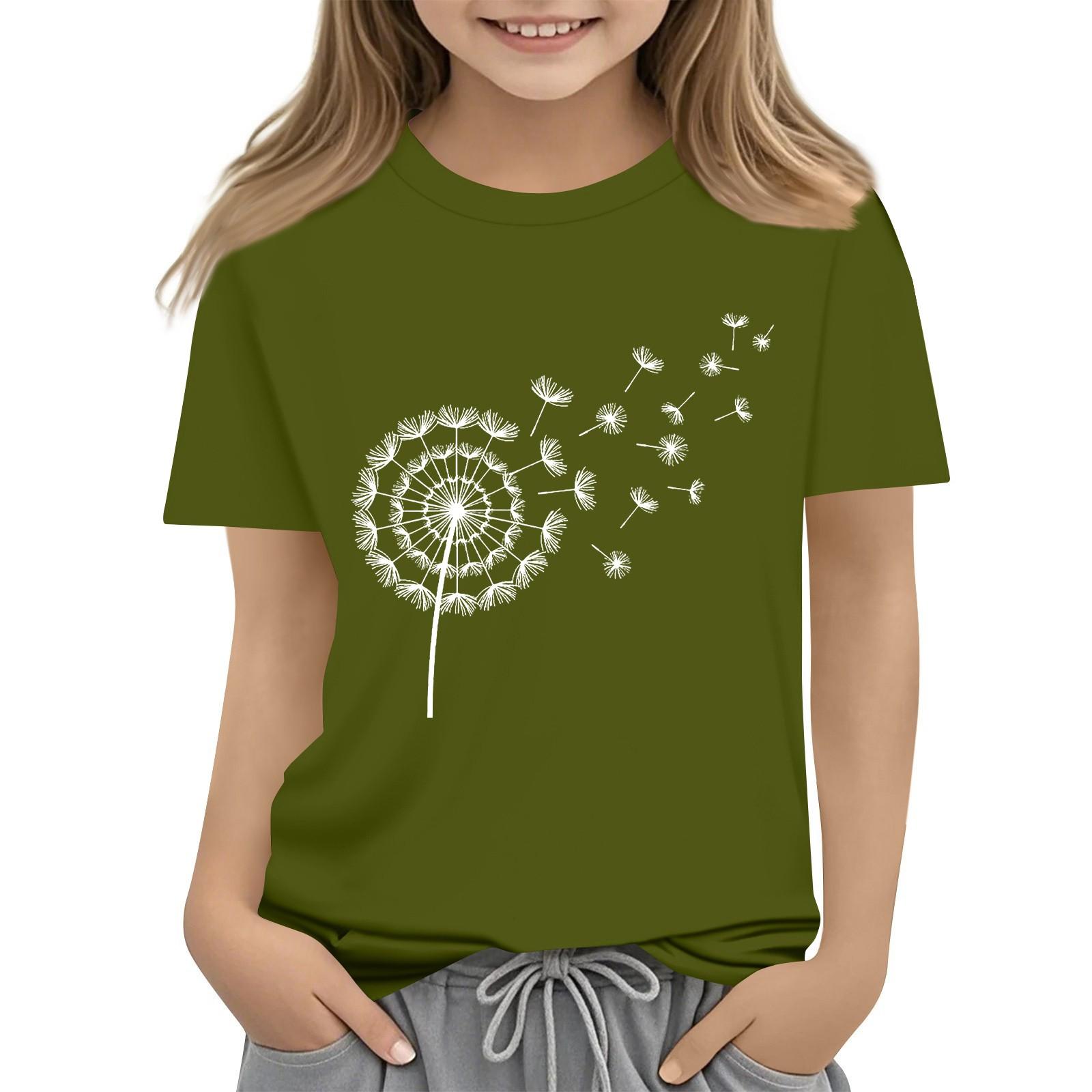 

Летний детский топ с круглым вырезом, футболка с короткими рукавами и принтом, базовый топ 140