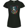T-shirt da Donna Taglia Petite con Bordi Colorati Cane Border Collie