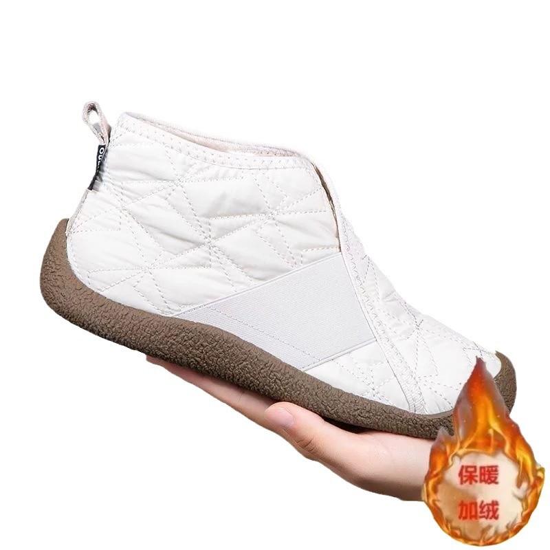 New High-top Snow Boots In Winter, Cotton Shoes with Fleece and Thickened Soft Soles, Non-slip Casual Cotton Boots