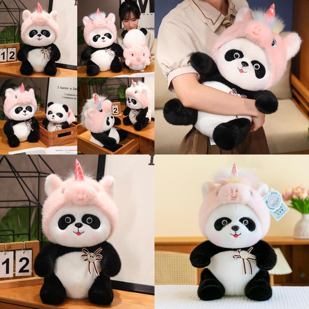 Entzückendes Einhorn Panda Plüschtier für Kinder Niedliches Stofftier Geschenk für Geburtstage