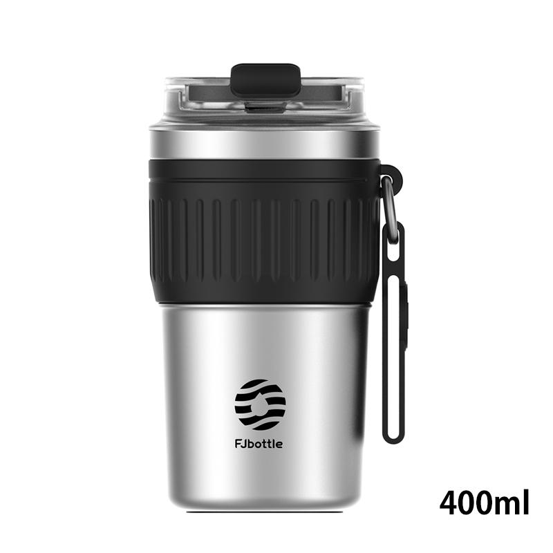 Stainless Steel Coffee Cup Coffee Mug Thermos Cup Portable Travel Mug With Lifting Rope Leak-Proof Non-Slip 500ml/400ml