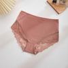 Women's High Waist Panties Sexy Underpants Spliced Lace Lingerie Bowknot Cotton Crotch Thongs Perspective Solid Color Underwear
