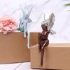 Sitting Fairy Statue Ornament Resin Craft Landscaping Garden Decoration Sculpture for Backyard Balcony Lawn Decor