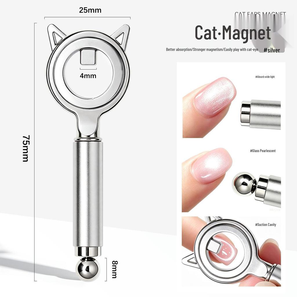 Nail Art Double-Ended Cat Eye Gel Wand with Powerful Gold Magnet