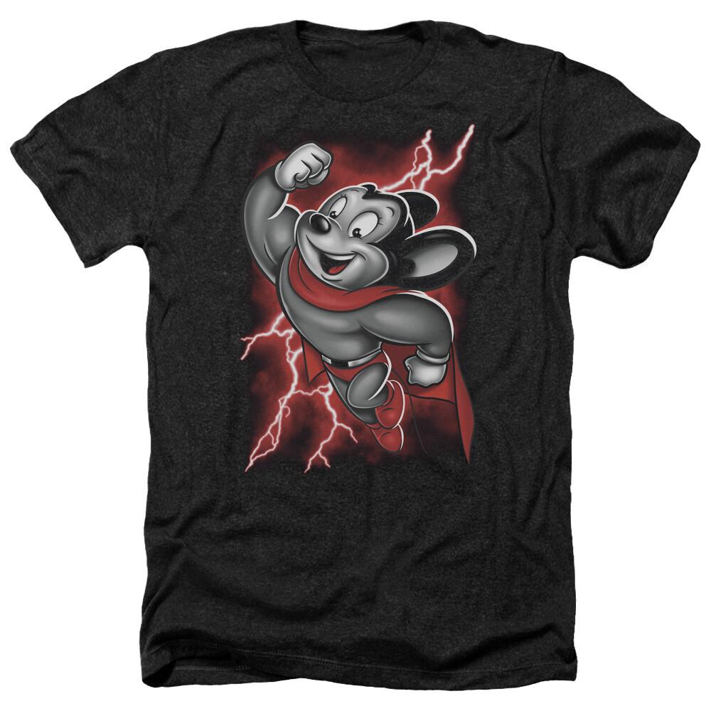 MIGHTY MOUSE MIGHTY STORM Licensed Adult Men s Heather Tee Shirt SM-3XL Unisex T-Shirt XL