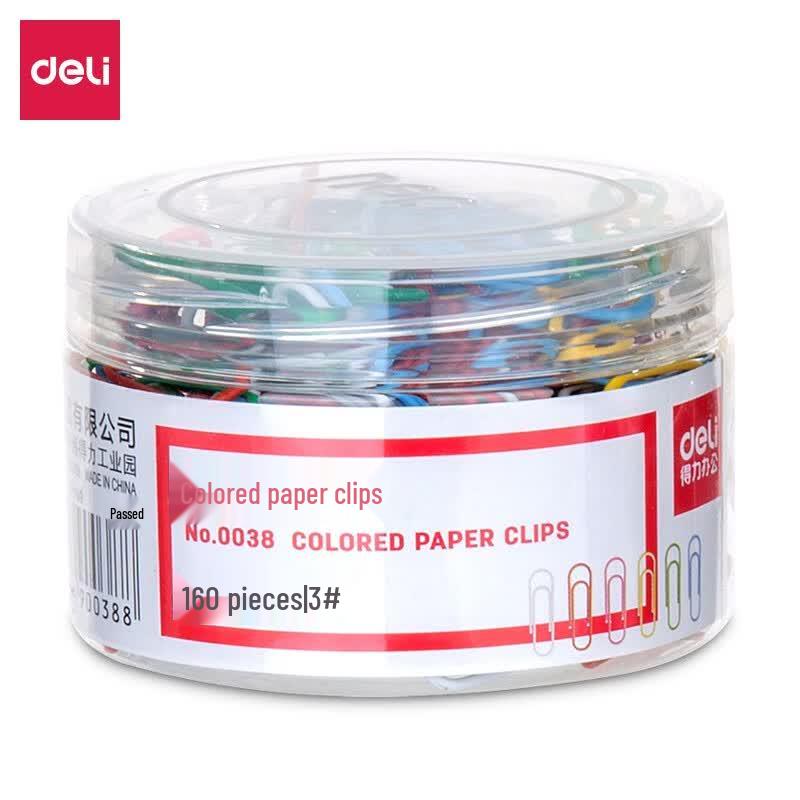 Deli Colorful Rust-Proof Paper Clips