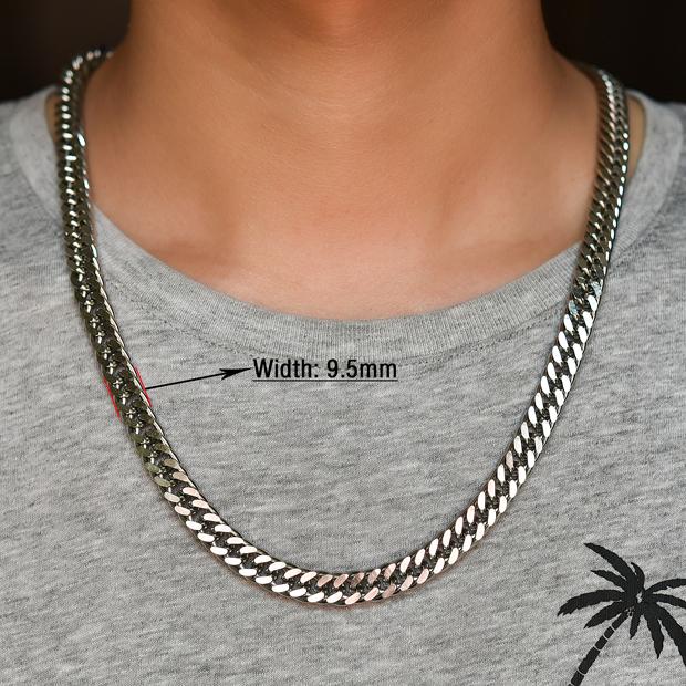 Basic Mens Stainless Steel Necklace Gold and Copper Color Chunky Link Cuban Curb Chain for Punk Hiphop Boy Choker Metal Jewelry