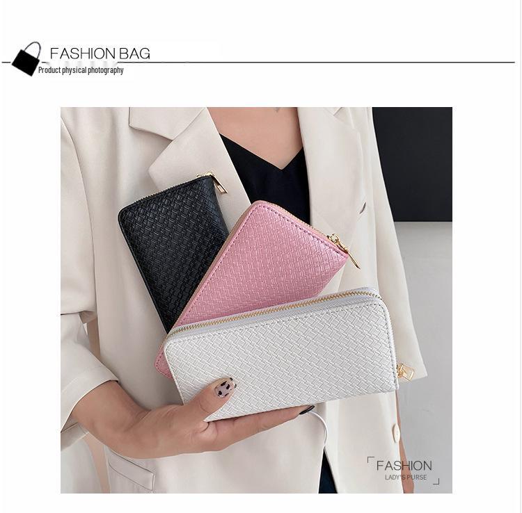 2025 Korean Style Women's Medium-Long PU Embossed Wallet with Multi-Card Slots and Coin Purse