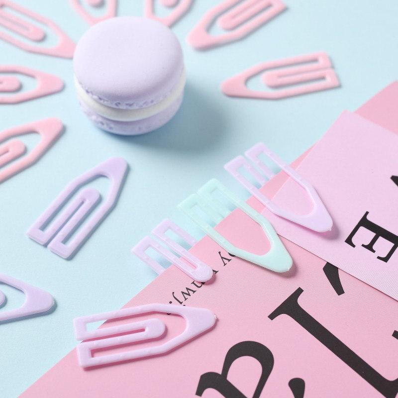 Macaron Color Boat-Shaped Paper Clips, Creative Boxed Set with Large & Small Metal Clips for Office Use