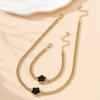 Classic Multi-color Lucky Clover Chain Jewelry Set, French Versatile Simple Set