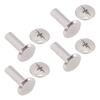 100 Pairs Rivets Screws Kit M3 Stainless Steel Flat Round Fence Cleat Nuts for Leather