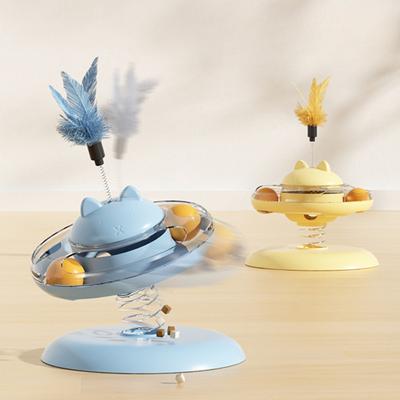 Pet Toy Rocker Spring Cat Turntable Leaking Food Cat Toy Self-pleasure Amusing Cat Play Plate