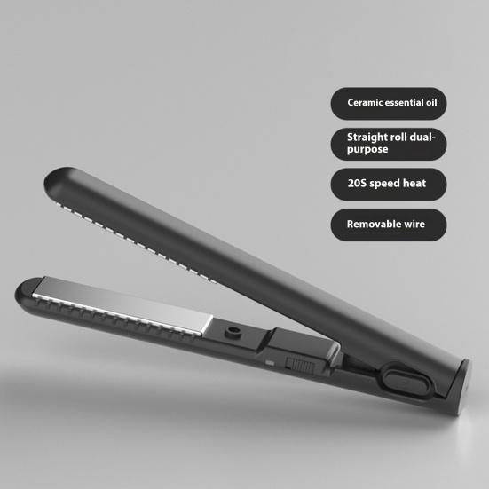 USB Mini Curling Iron 2-In-1 Dual Purpose Curling Wand Flat Iron