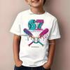 Kids Summer T-shirt Boys Girls Sport Number Print Top Casual Short Sleeve Wear