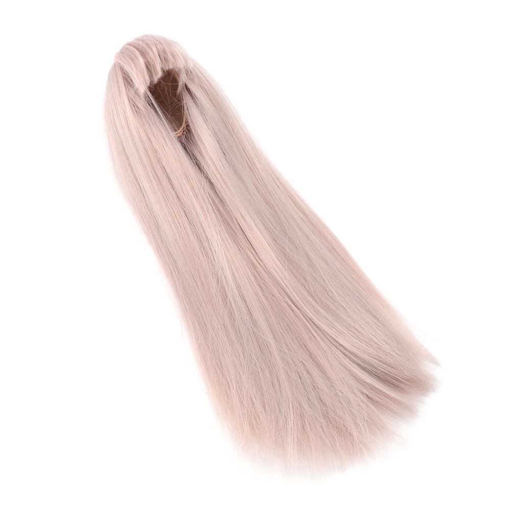 Doll Long Straight Wig with Bangs Realistic 1 4 Straight Bang Doll Wigs Synthetic Hair for 18.5‑21cm Head Circumference