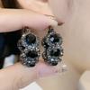 Elegant Vintage-Inspired Black Cubic Zirconia Hoop Earrings for Women - Perfect for Parties & Gifts