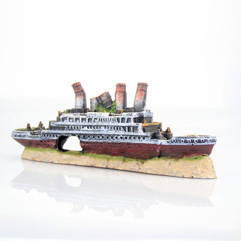 Fish Tank Landscaping Pirate Ship Titanic Submarine Aircraft Carrier Military Shipwreck Wreck