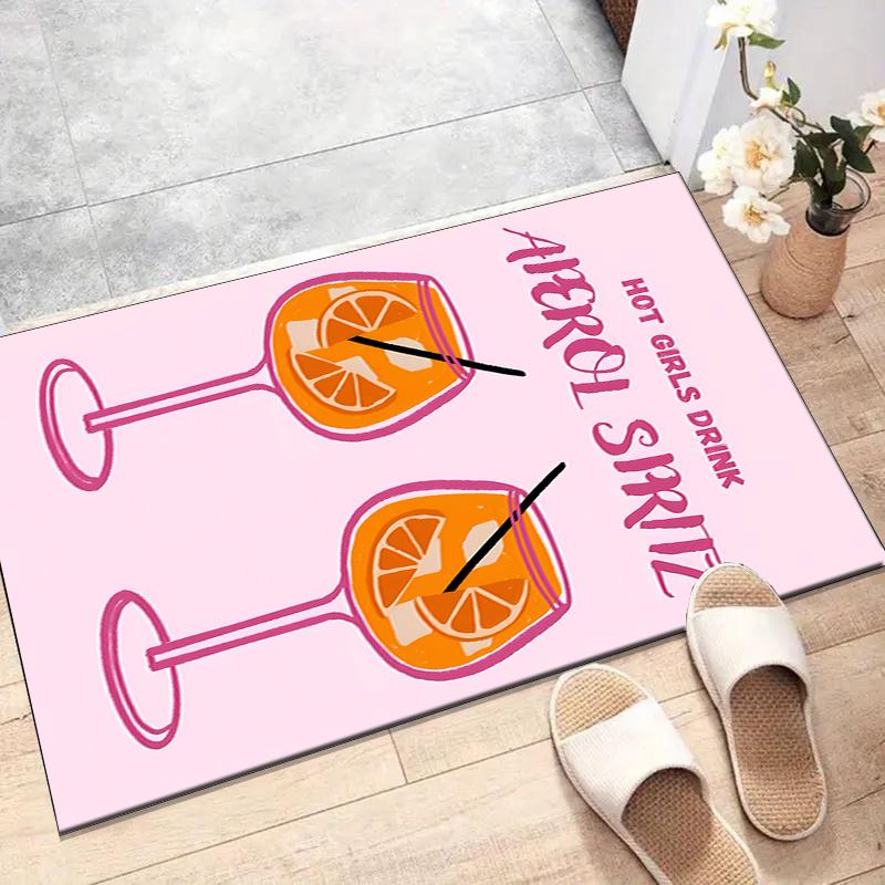 Aperol Spritz Polyester Carpet, Soft Indoor Mat for Office Chair, Living Room, Computer Desk - Decorative Home Office Rug Design