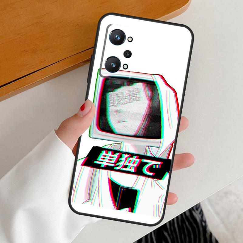 Sad Girl Japanese Anime For Realme 14 10 11 12 13 Pro Plus GT6 GT7 15 Pro C65 C67 C63 C61 C55 C51 C53 C35 C75 Case