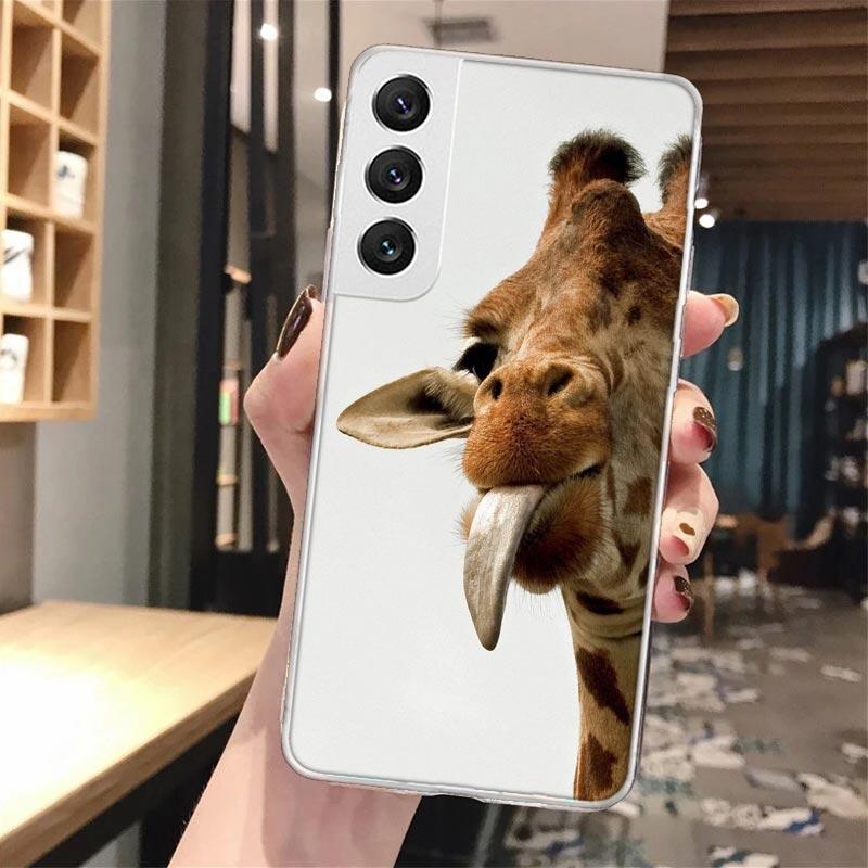 Cute Cartoon Giraffe Animal Soft Phone Case For Samsung Galaxy S24 S23 S22 S25 Ultra S21 Plus S20 FE S10 + S24Ultra Pattern Capa