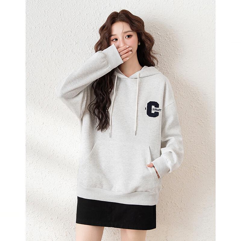TonLion Women's 2025 Towel Embroidery Letter Hooded Sweatshirt