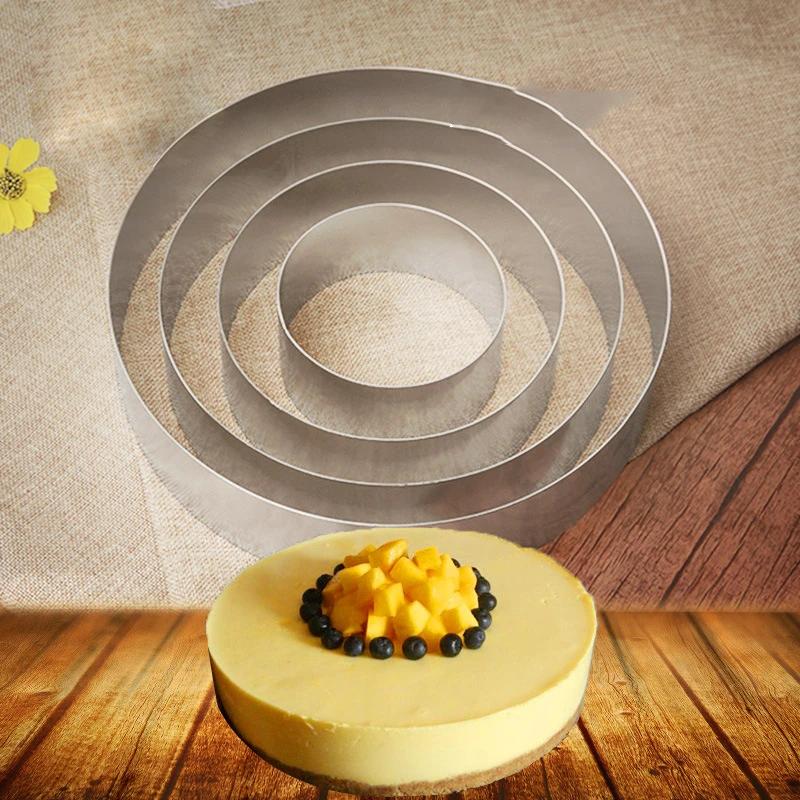 4/6/8 Inch Round Stainless Steel Cake Ring Baking Mold Biscuit Cutter English Muffin Ring DIY Tart Making Kitchen Basic Bakeware