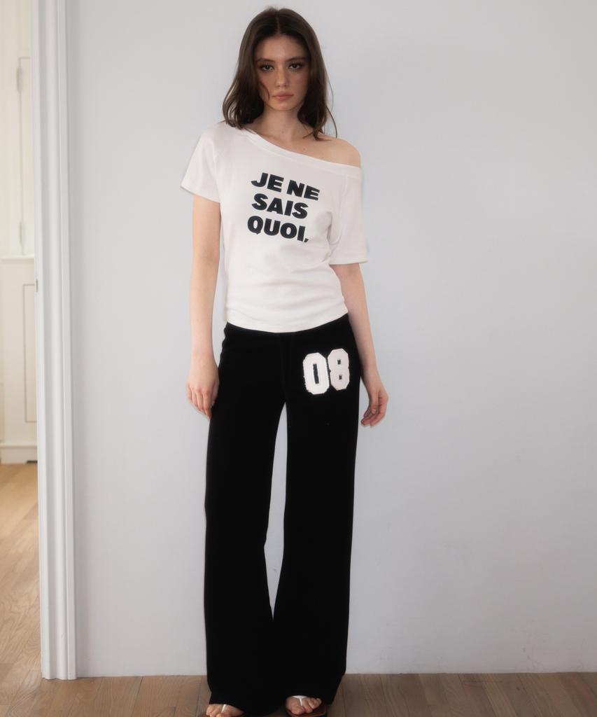 ROSEFRANTZ Minimal French Lettering T-Shirt [White]