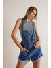 Multicolor Pocket Loose Denim Overalls for Women