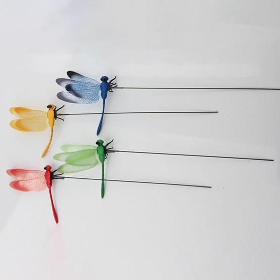 25Pcs Fake Dragonfly Garden Stake Decoration Indoor Outdoor Yard Lawn Patio Artificial Dragonfly Stake Planter Pot 3D Simulation Dragonfly Ornament