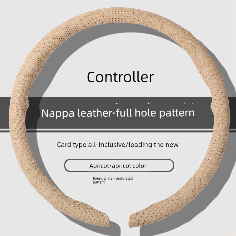 Car Steering Wheel Cover, High-End Nappa Leather, New Model, Anti-Slip, Breathable, Ultra-Thin, Universal for All Seasons
