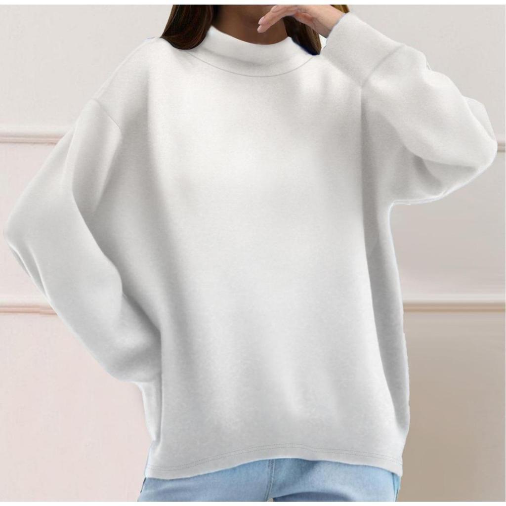 Fashion Simple Casual Long Sleeve Pullover, New Solid Color Sweatshirt, Versatile European American Style Top for Autumn Winter Crossborder
