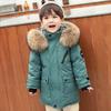 Jaqueta de inverno para meninos, cor sólida, gola alta, algodão grosso, médio e grande, infantil, jaqueta quente e confortável