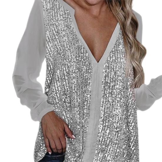 Lady Shirt Plus Size Casual V-Neck Soft Fashion Texture Polyester Pullover Women Blouse