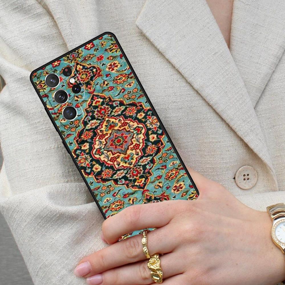 Persian Carpet Floral Pattern Cell Phone Case for Samsung Galaxy S26 Ultra S25 S24 S23 S22 S21 S20 Note10 Cover