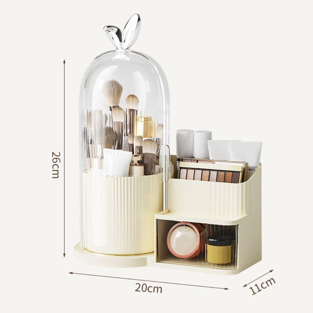 PP Makeup Brushes Storage Box Multi-compartment 360° Rotating Drawer Storage Organizer Large-capacity Dustproof
