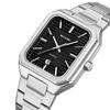 NEW Quartz Wristwatches Stainless Steel Strap Simple Rectangle Dial Quartz Watches for Men Clock Waterproof