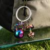Keychain Pendant Metal Texture Weightlifting Charm Lightweight Portable Key Chain Backpack Bag Accessory