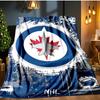 Jets Hockey Team Blanket Flannel Throw for Sofa, Indoor, Camping, Living Room, Office, Chair, And Bed Soft Birthday Gift